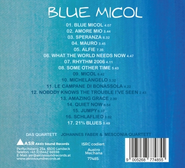 Blue Micol - Johannes Faber Quartett & Mesconia Quartett