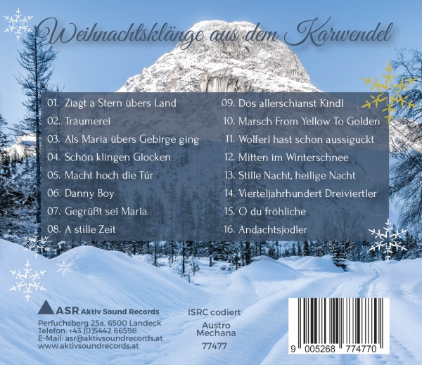 Weihnachtsklänge aus dem Karwendel - Männergesangsverein Porta Claudia Scharnitz, Frauenchor Scarantia, Duo InTakt